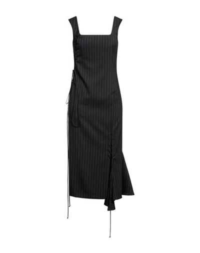 Shop Sportmax Woman Midi Dress Black Size 8 Virgin Wool, Elastane