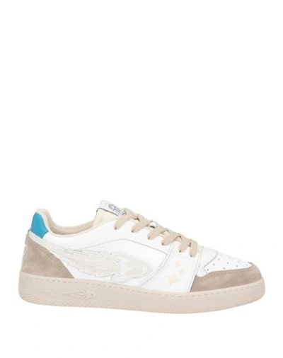 Enterprise Japan Man Sneakers White Size 9 Calfskin, Bovine Leather, Textile Fibers In White