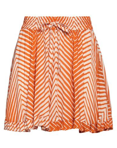 Shop Soallure Woman Shorts & Bermuda Shorts Orange Size 6 Viscose