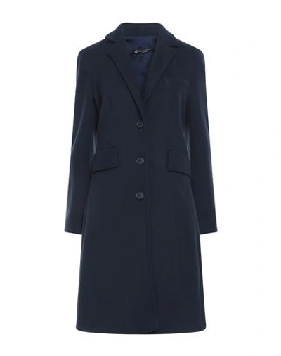 Shop Compagnia Italiana Woman Coat Navy Blue Size 8 Polyester