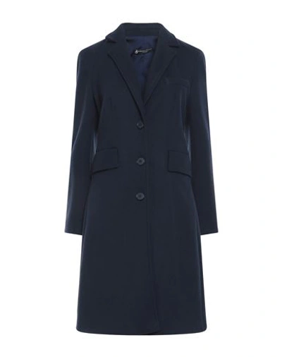 Compagnia Italiana Woman Coat Navy Blue Size 8 Polyester In Navy Blue