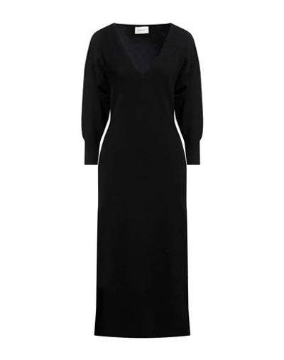 Shop Sportmax Woman Midi Dress Black Size Xl Cashmere, Polyamide, Elastane