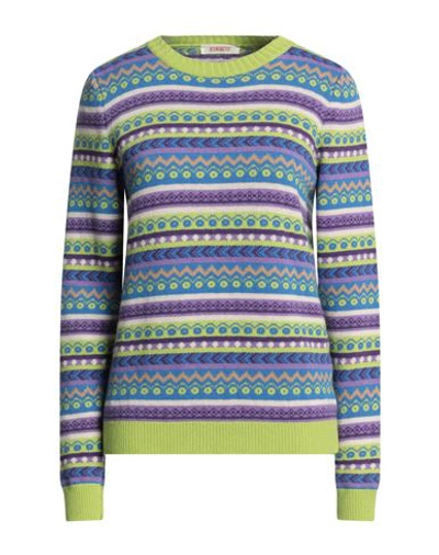 Kontatto Woman Sweater Lime Green Size Onesize Polyamide, Wool, Viscose, Cashmere In Green