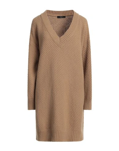 Shop Weekend Max Mara Woman Sweater Camel Size Xl Virgin Wool In Beige