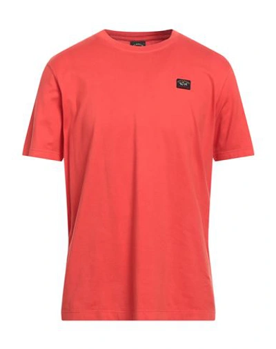 Shop Paul & Shark Man T-shirt Tomato Red Size L Cotton