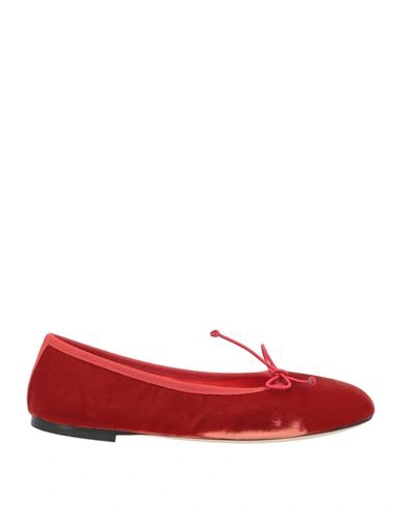 Shop Prosperine Woman Ballet Flats Red Size 8 Textile Fibers