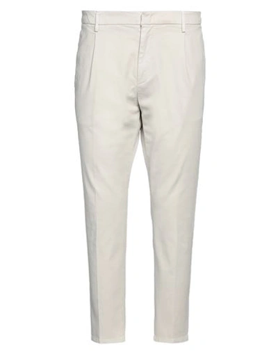 Dondup Man Pants Light Grey Size 35 Cotton, Elastane In Grey