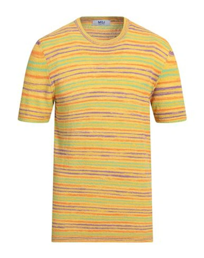 Shop Mqj Man Sweater Yellow Size Xl Cotton, Polyamide