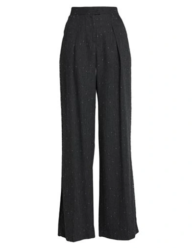 Shop Manila Grace Woman Pants Lead Size 4 Viscose, Virgin Wool, Cotton, Polyamide In Grey