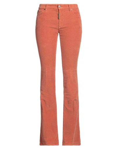 Shop Dsquared2 Woman Pants Rust Size 2 Cotton, Elastane In Red