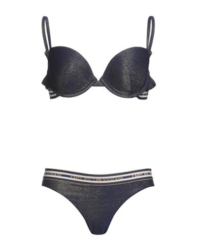 Shop Emporio Armani Woman Bikini Navy Blue Size 2 Polyamide, Elastane, Polyester