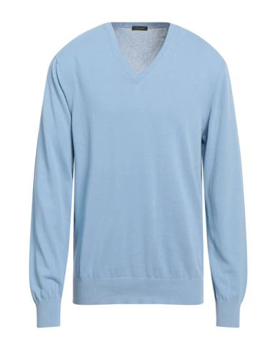 Shop Cruciani Man Sweater Light Blue Size 44 Cotton