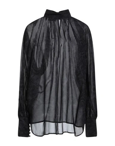 Dondup Woman Blouse Midnight Blue Size 8 Viscose In Blue