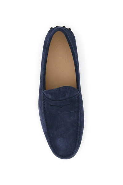 Shop Tod's Nuovo Gommino Driver Loafers In Blue