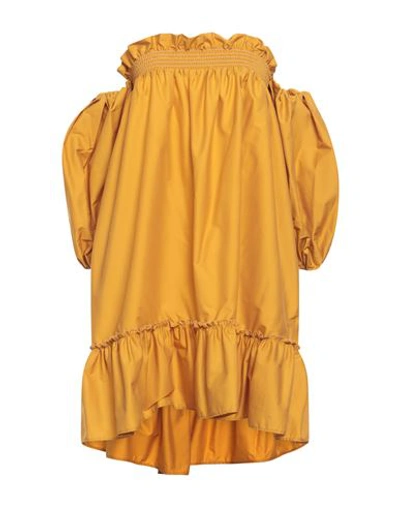 Shop Jijil Woman Mini Dress Mustard Size 6 Cotton, Polyamide, Elastane In Yellow