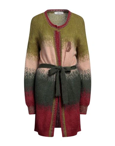 Shop Dimora Woman Cardigan Dark Green Size 8 Acrylic, Mohair Wool, Polyamide