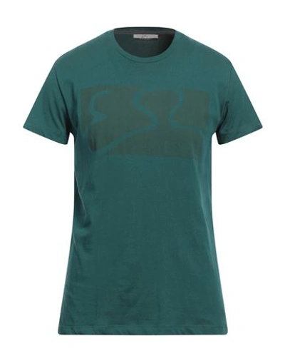 Yes Zee By Essenza Man T-shirt Emerald Green Size Xl Cotton In Green