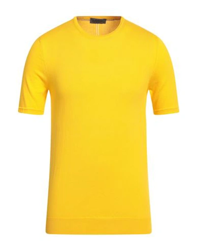 Shop +39 Masq Man Sweater Ocher Size L Cotton In Yellow