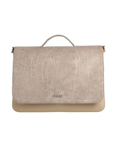 Shop O Bag Woman Handbag Khaki Size - Rubber, Textile Fibers In Beige