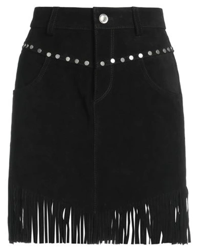 Shop Replay Woman Mini Skirt Black Size S Lambskin