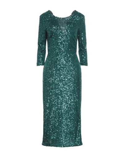 Shop Dixie Woman Midi Dress Deep Jade Size Xs Polyester, Elastane In Green