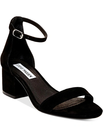 Shop Steve Madden Ireneew Womens Suede Ankle Strap Heel Sandals In Black