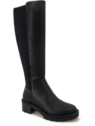 Shop Kenneth Cole Reaction Tate Jewel Stretch Womens Zipper Tall Knee-high Boots In Black