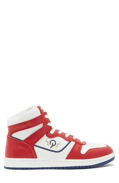 Official Program Court High Top Sneaker In Burgundy/ White/ Dark Blue