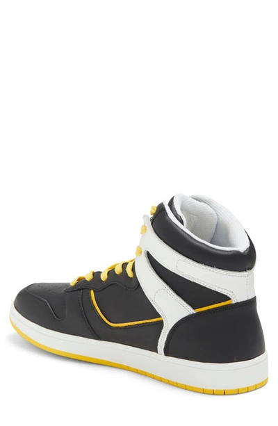 Shop Official Program Court High Top Sneaker In Black/ White/ Dark Yellow