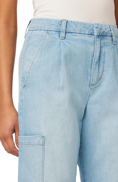 Shop Joe's The Petra Pleated High Waist Cargo Wide Leg Jeans In Blossom