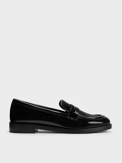 Shop Charles & Keith Gretel Penny Loafers In Black Box