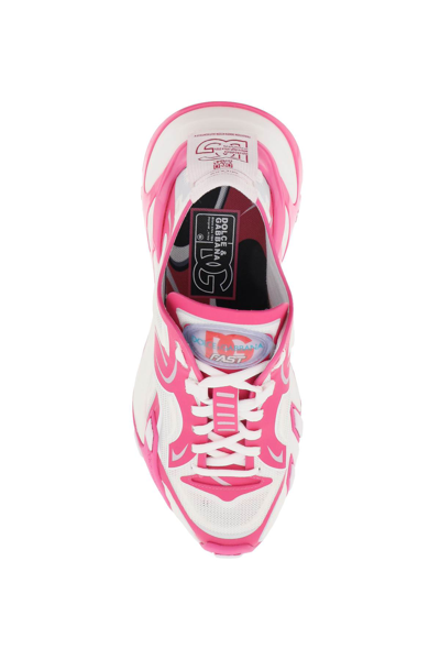 Shop Dolce & Gabbana Fast Sneakers In Bianco Rosa (white)