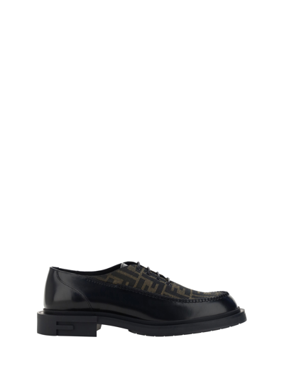 Shop Fendi Lace-up Shoes In Tabacco/nero