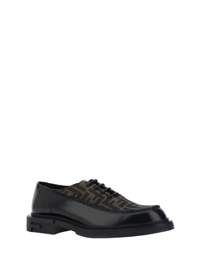 Shop Fendi Lace-up Shoes In Tabacco/nero