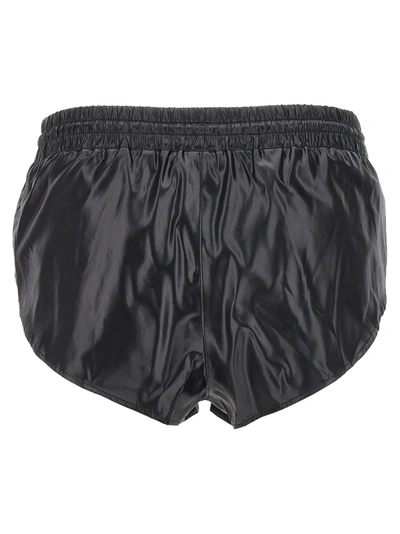 Shop Mugler Shiny Effect Fabric Swimsuit Shorts Bermuda, Short Black