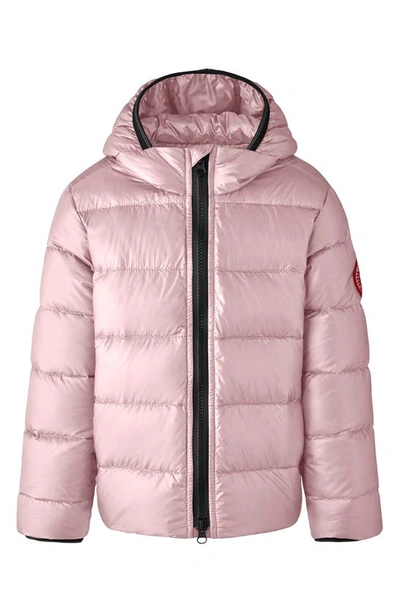 Shop Canada Goose Kids' Crofton Water Repellent 750 Fill Power Down Recycled Nylon Puffer Jacket In Pink Lemonade