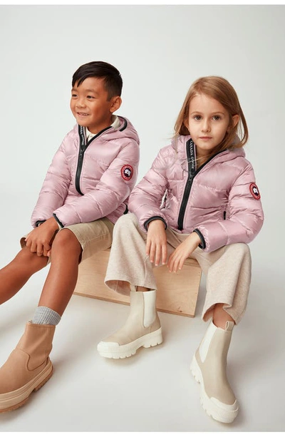 Shop Canada Goose Kids' Crofton Water Repellent 750 Fill Power Down Recycled Nylon Puffer Jacket In Pink Lemonade