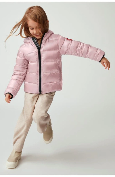 Shop Canada Goose Kids' Crofton Water Repellent 750 Fill Power Down Recycled Nylon Puffer Jacket In Pink Lemonade