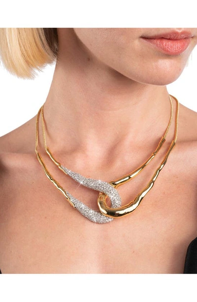 Shop Alexis Bittar Solaneles Crystal Interlocking Necklace In Crystals