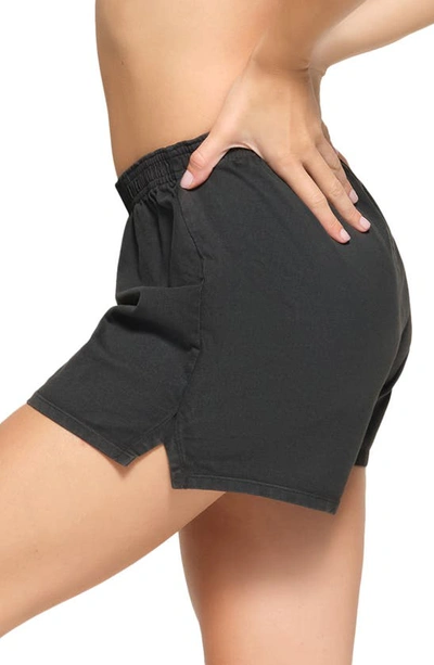Shop Skims Outdoor Jersey Shorts In Washed Onyx