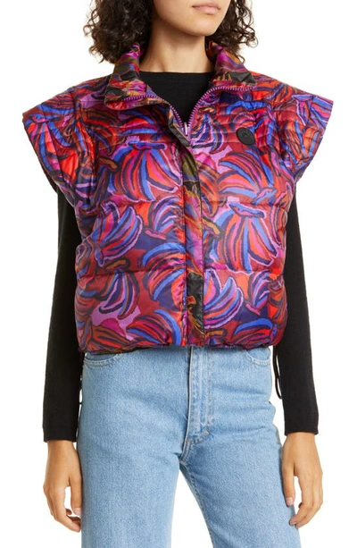 Shop Farm Rio Wild Horses Reversible Mixed Media Jacket With Removable Hood & Sleeves In Black/pink