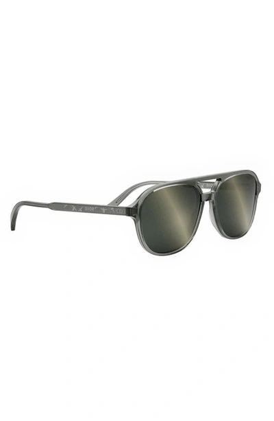 Shop Dior In N1i 57mm Navigator Sunglasses In Grey/ Smoke Mirror