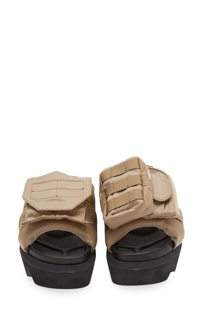 Shop Sacai Pockets Slide Sandal In Beige