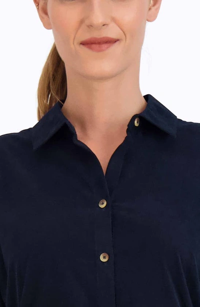 Shop Foxcroft Rocca Long Sleeve Corduroy Shirtdress In Black