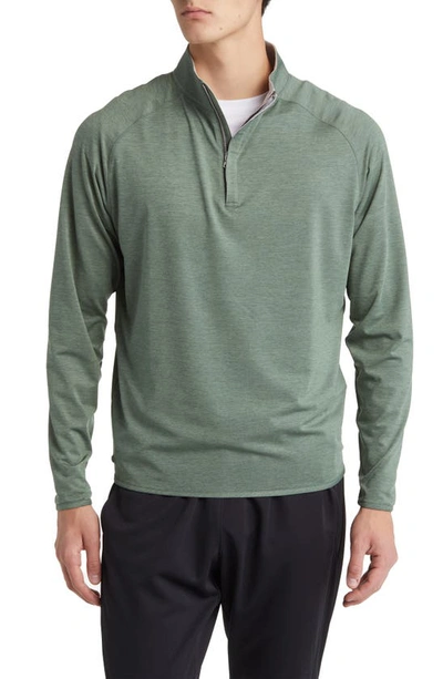 Shop Peter Millar Crafted Stealth Quarter Zip Performance Pullover In Eucalyptus
