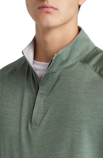 Shop Peter Millar Crafted Stealth Quarter Zip Performance Pullover In Eucalyptus