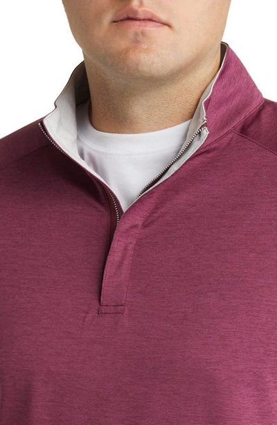 Peter Millar Crafted Stealth Quarter Zip Performance Pullover In Merlot