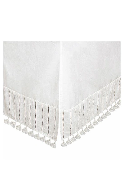 Crane Air Tassel Trim Crib Skirt In White