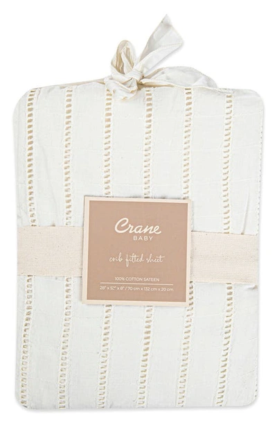 Crane Air Tassel Trim Crib Skirt In White