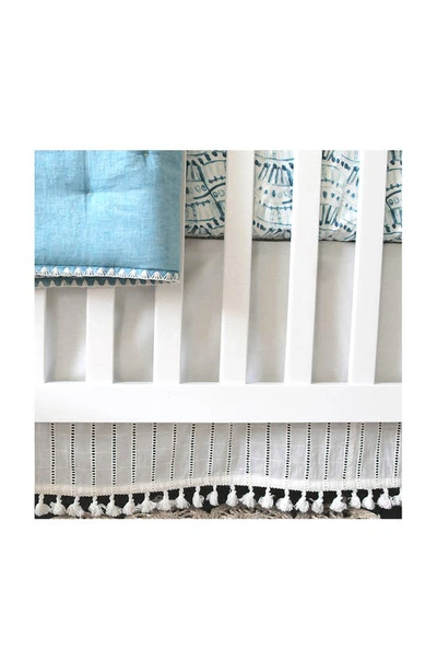 Crane Air Tassel Trim Crib Skirt In White